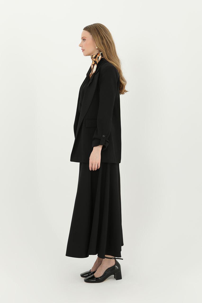 Siyah oversize ceket – Modern şıklık, katlanabilir kollu